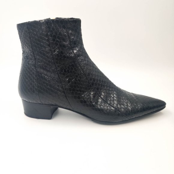 The Row Python Embossed Snakeskin Ankle Booties in Black 36 6 - Picture 6 of 13